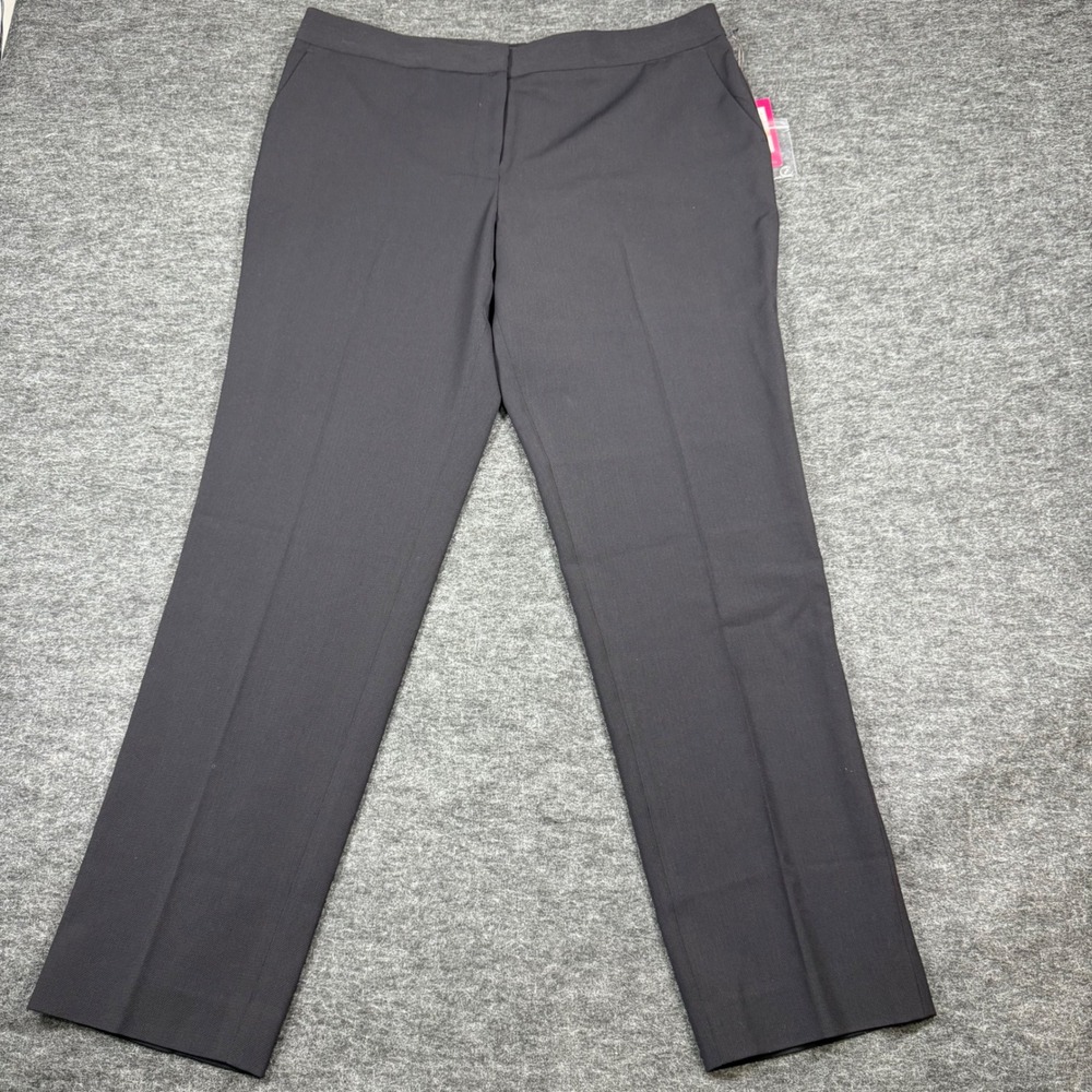 NWT Vince Camuto‎ Essentials Rich Black Straight Leg Dress Pants Women's 12